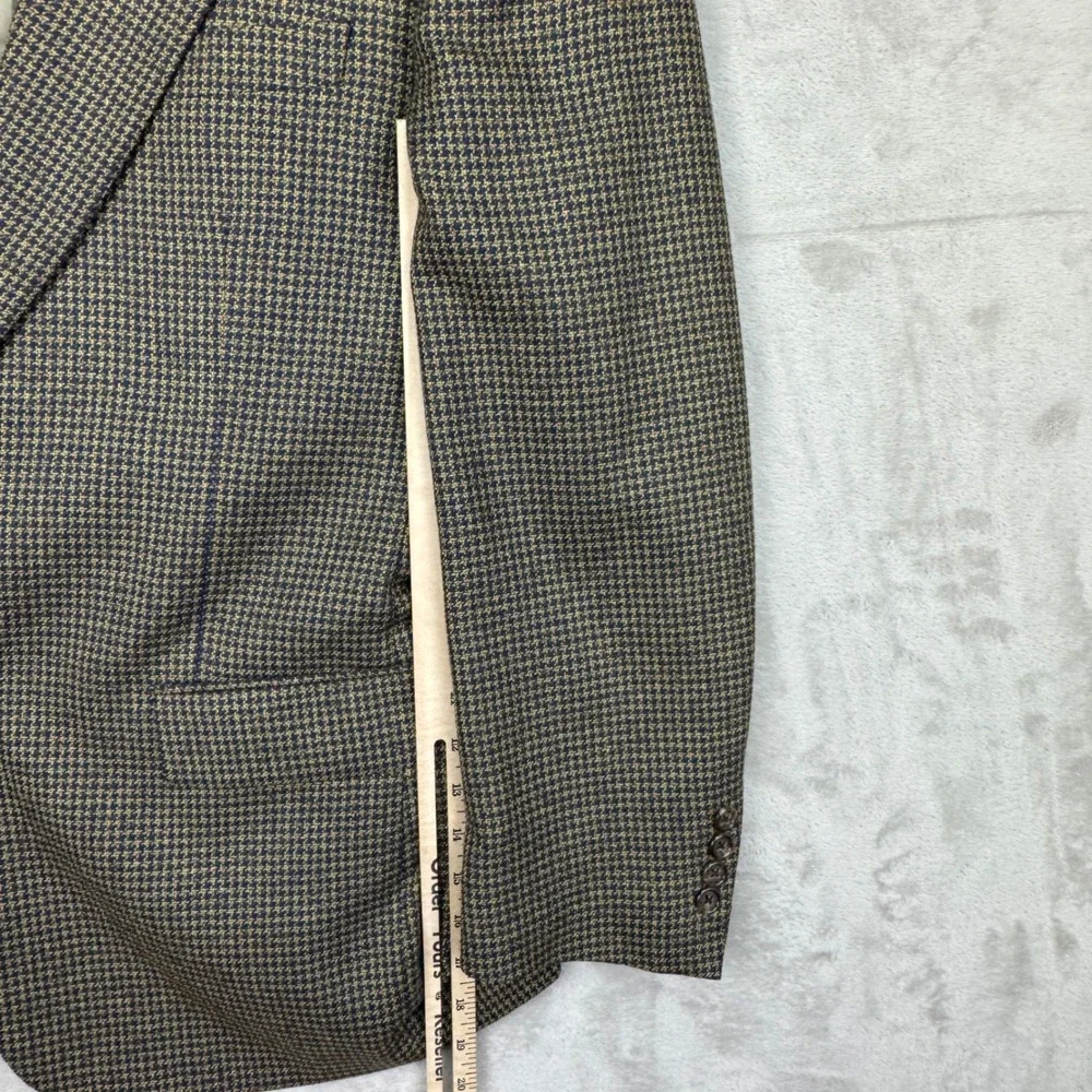 Vtg ENRO Silk Wool Blazer 41R Houndstooth Union Made USA Sport Coat‎ Jacket Ivy